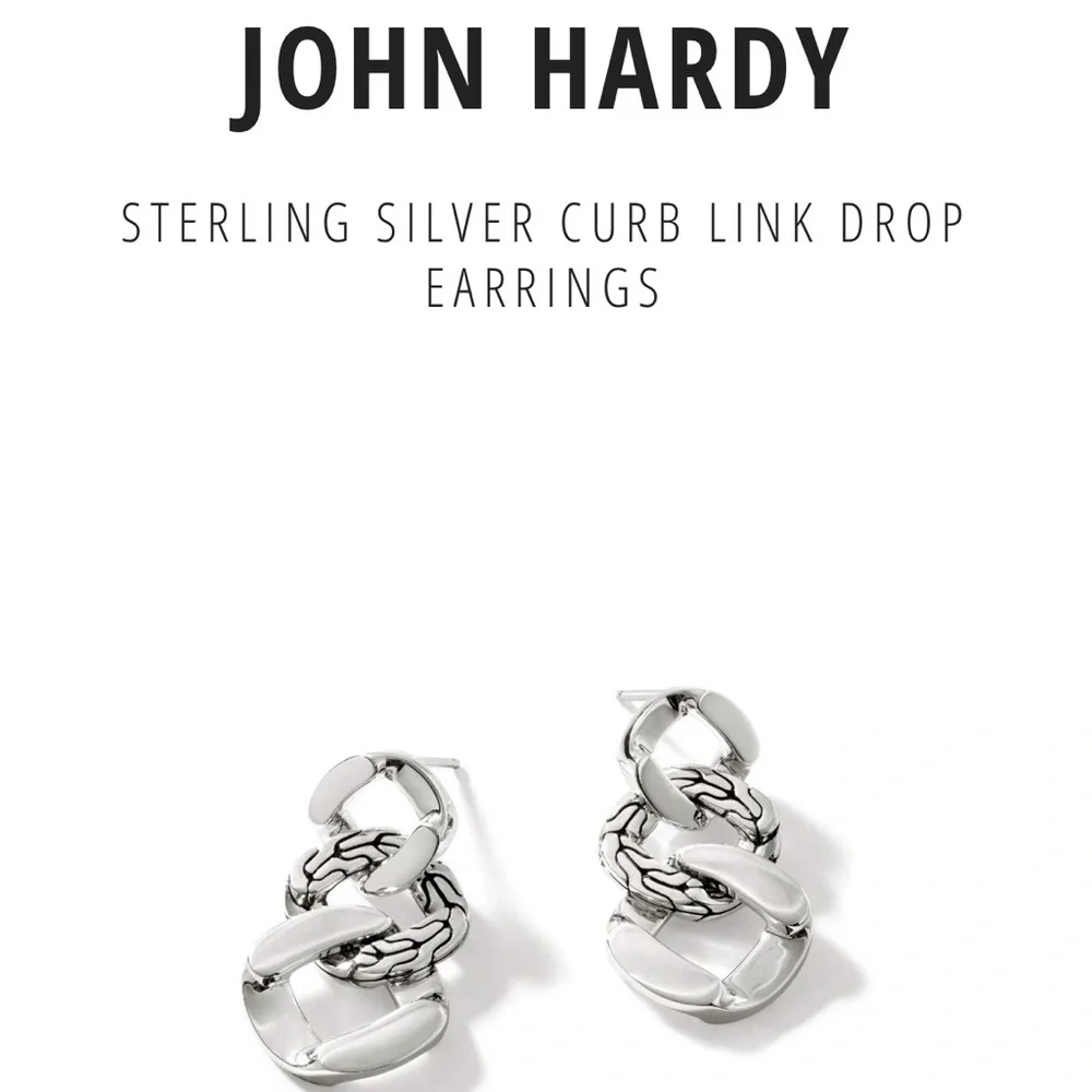 John Hardy Sterling Silver Curb Link Drop Earrings